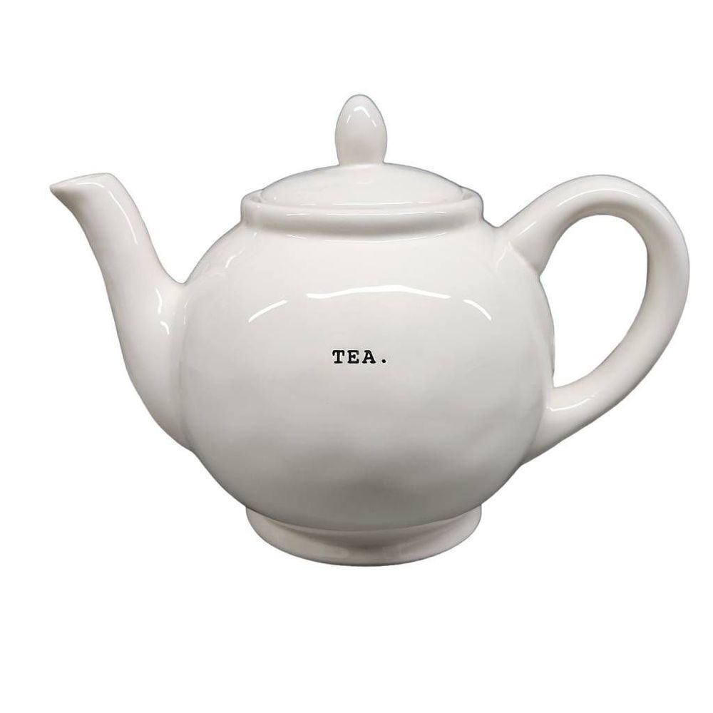 Rae Dunn Artisan Collection White Black Tea Pot
